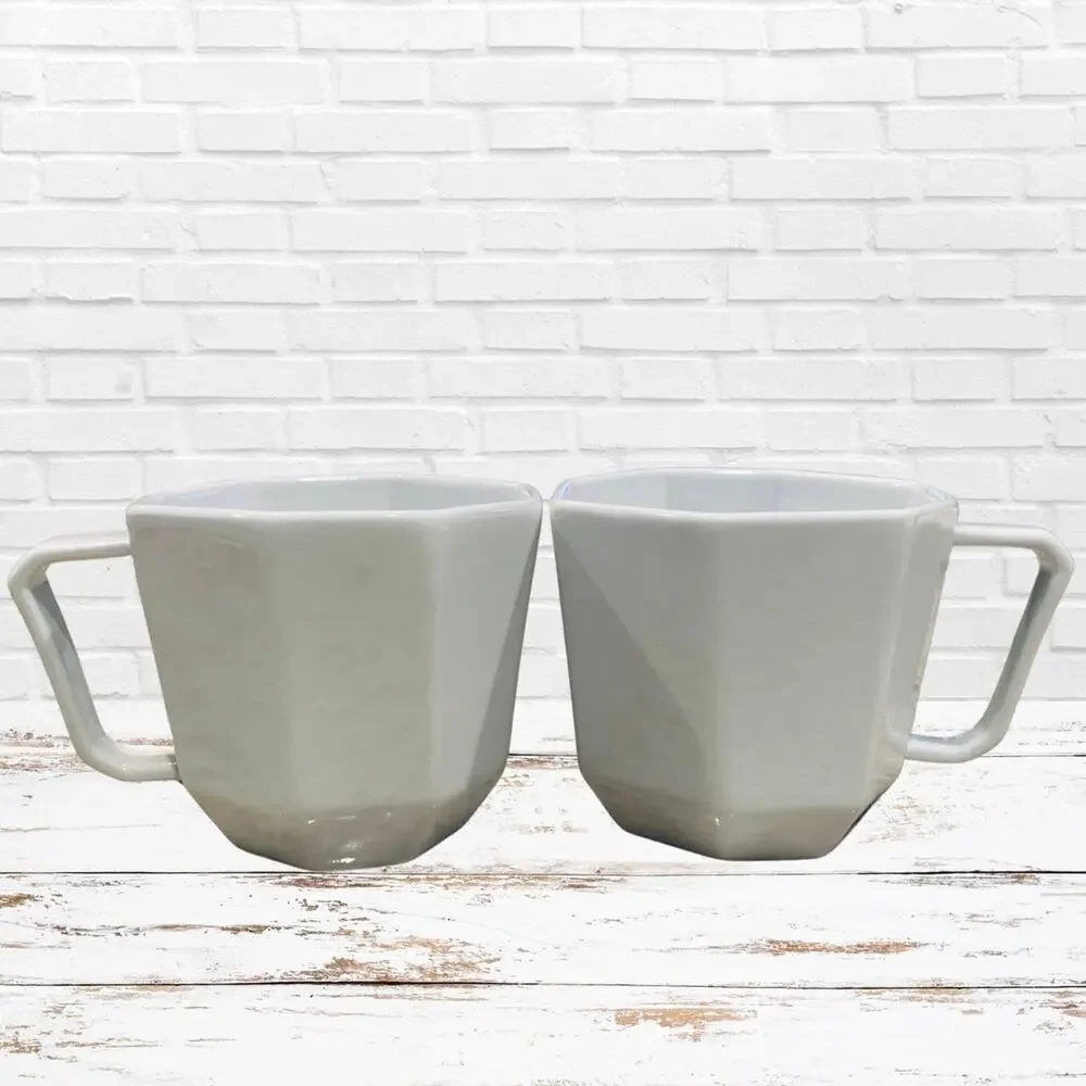 West Elm Geometric Porcelain Mugs